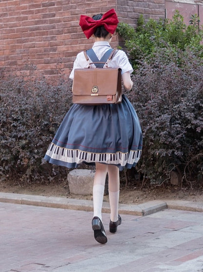 skirt + tie supp piano short Elegant ribbon design pendant + jacket