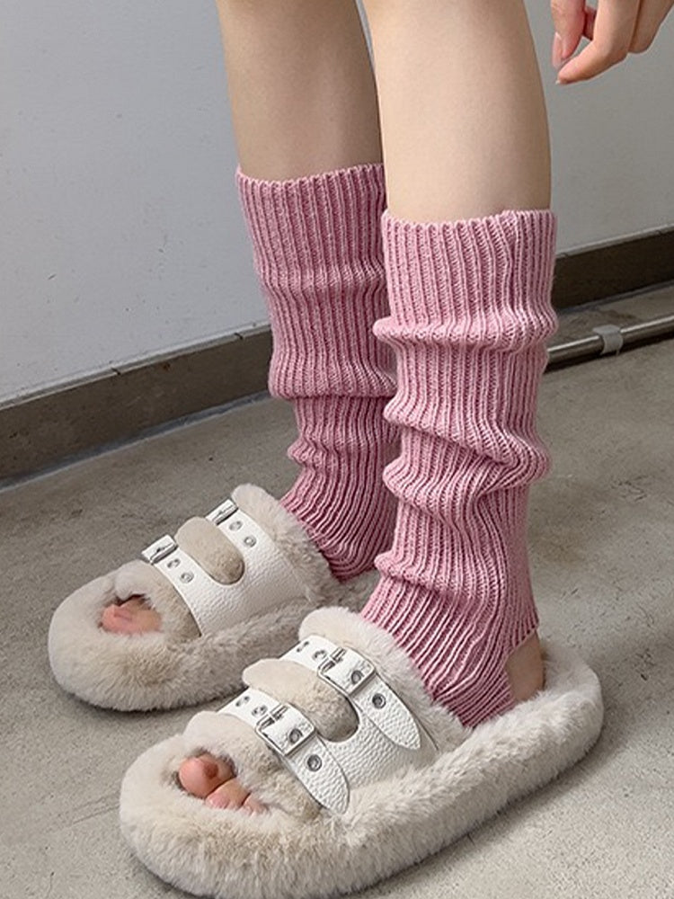Pink Lolita Knitted Leg Warmers