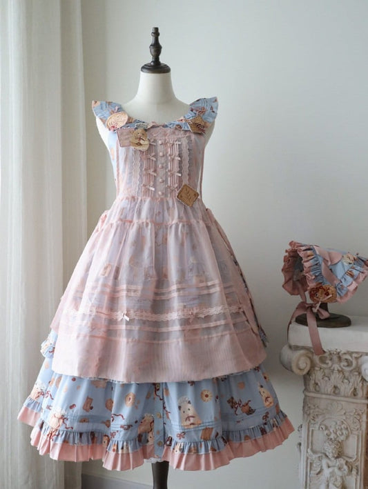 Pink Bowknots Sweet with Lolita Apron