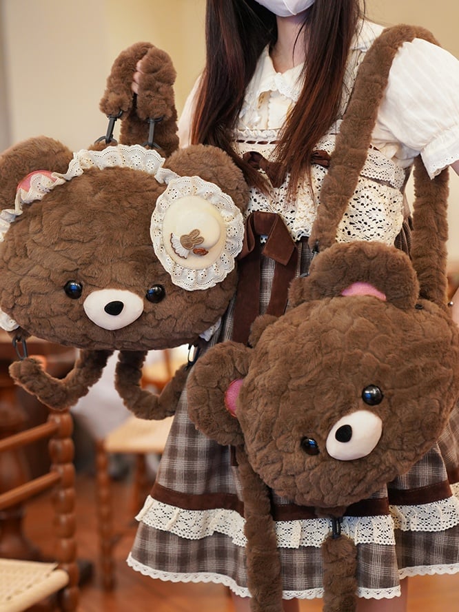 Brown Bear-shaped Plush Backpack