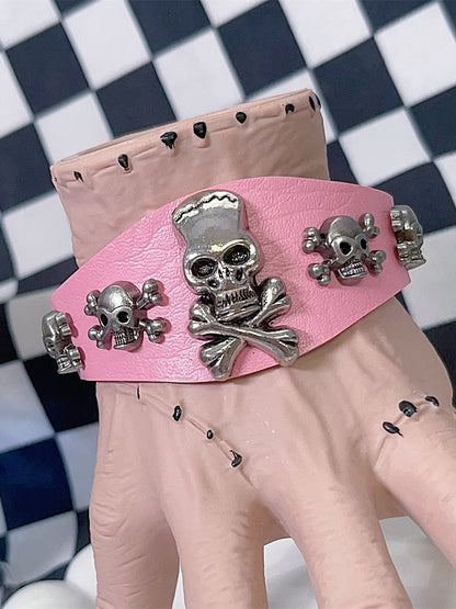 Black/White/Pink Decorated Y2K Skeleton Bracelet