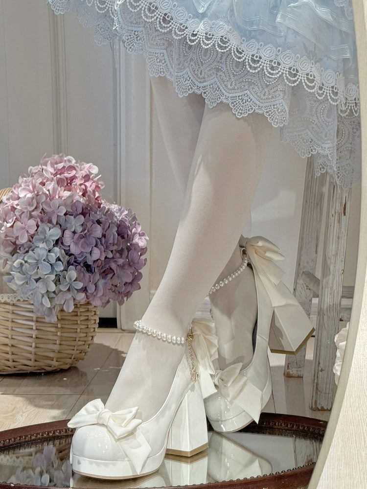 Sweet Toe Mary Bowknot White Janes Plateaudetails Lolita Runde Schuhe