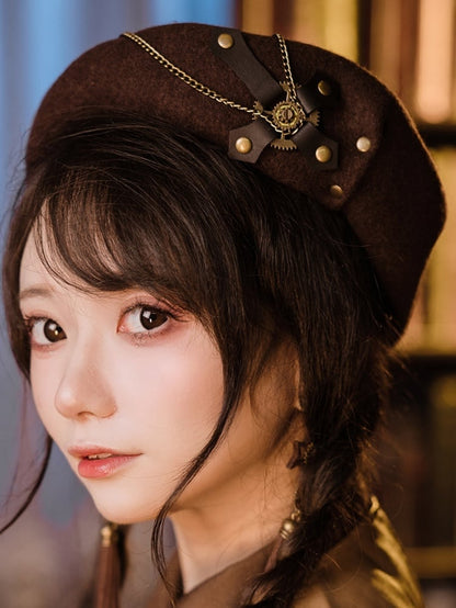 Chains Coffee Steampunk Beret