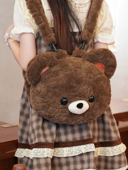 Brown Bear-shaped Plush Backpack