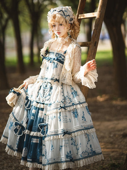 Skirt Summer Cami + Top Print Available Plus Lolita Set Blue Sizes Mulberry