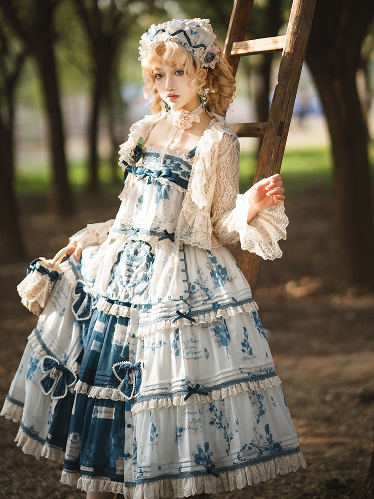 Summer Skirt Plus Mulberry Blue Cami Print Top + Lolita Available Set Sizes