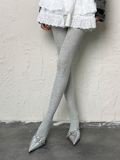 Light Grey Y2K Tights