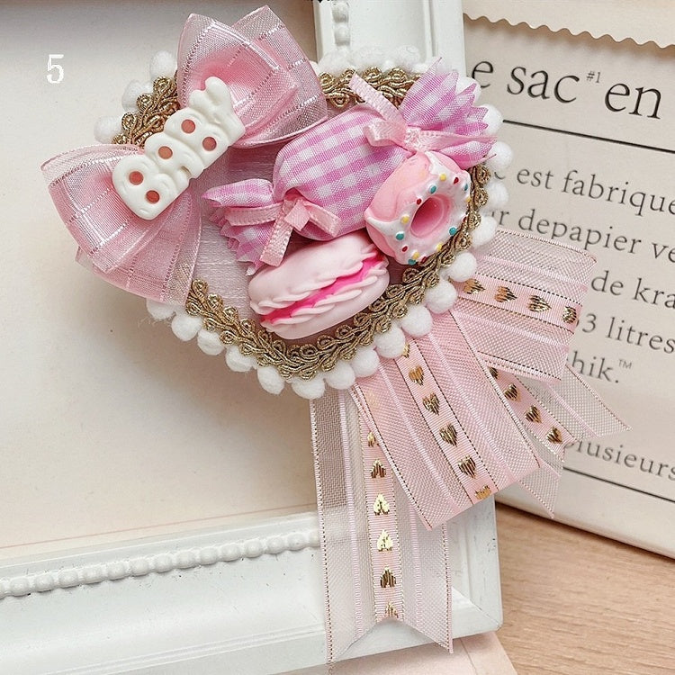 Heart-Shaped Bowknot Options Decorated Sweet Brooch Lolita