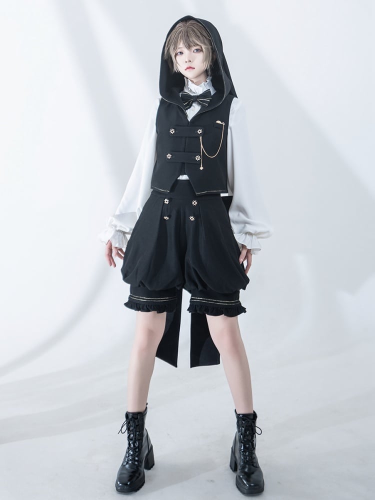 Black Ouji Fashion Prince High Waist Shorts