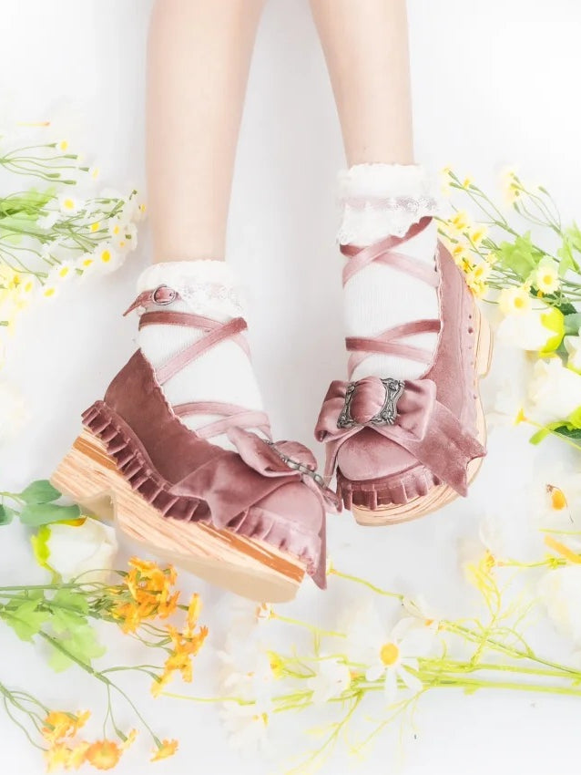 Design Sweet Round Crisscross Platform Pink - Mary Janes Toe