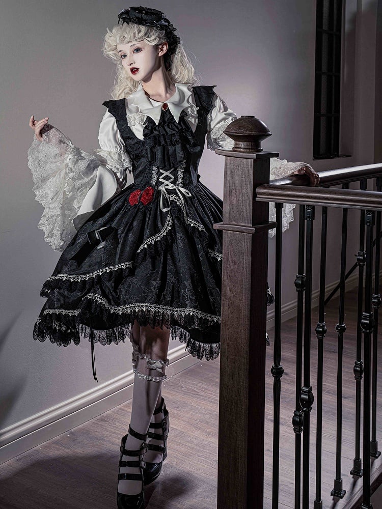 Black Shoulder High-low Bat Gothic Wing Dress Lolita Skirt Shaped