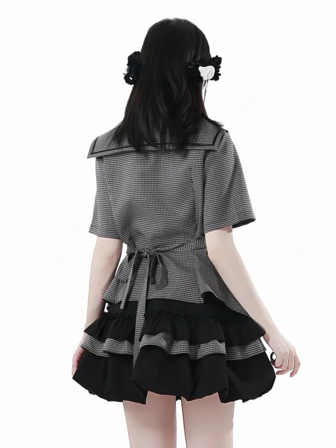 Elastic Plush Panda Bubble Skirt Waist with Card Black Holder