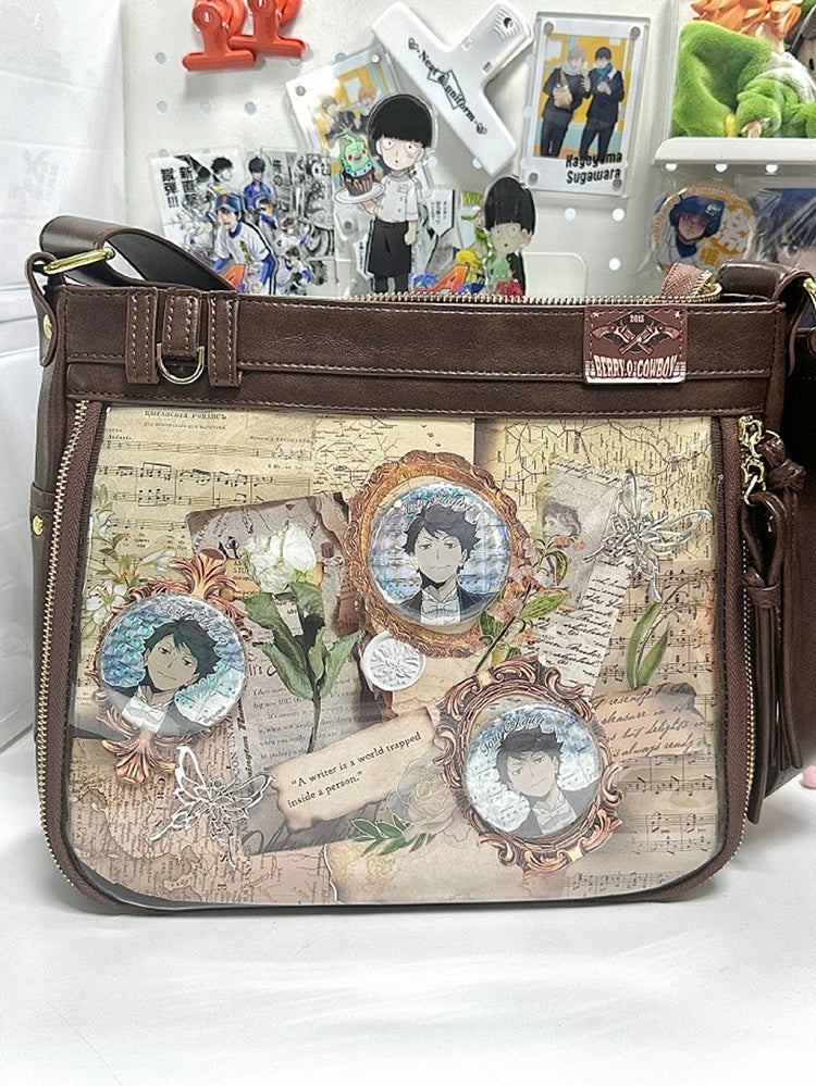 Dark Brown Wasteland Punk Large Volume Ita Bag