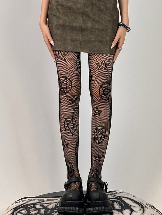 Black Tights Star Pattern
