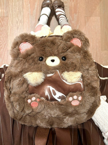 Bear Bag Cute Crossbody Brown Ita Plush