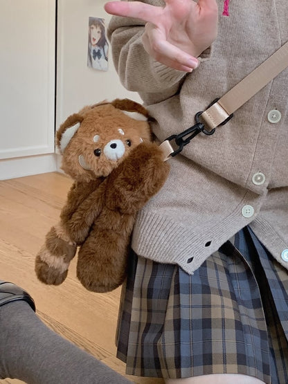 Cute Red Panda Brown Plush Backpack/Crossbody