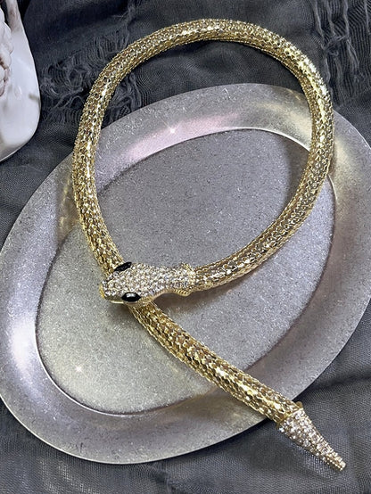 Design With Bangle Necklace Set Snake Gold