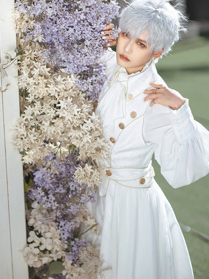 Lolita Side Ouji Veils Detachable White with Long Waistcoat