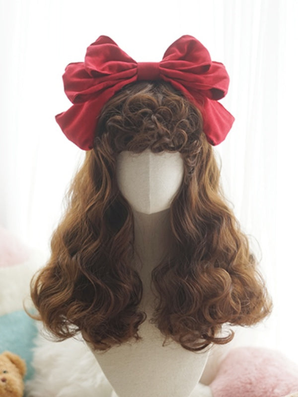 Blonde/White/Brown/Pink/Light Blonde Long Wavy Wig With Curly Bangs