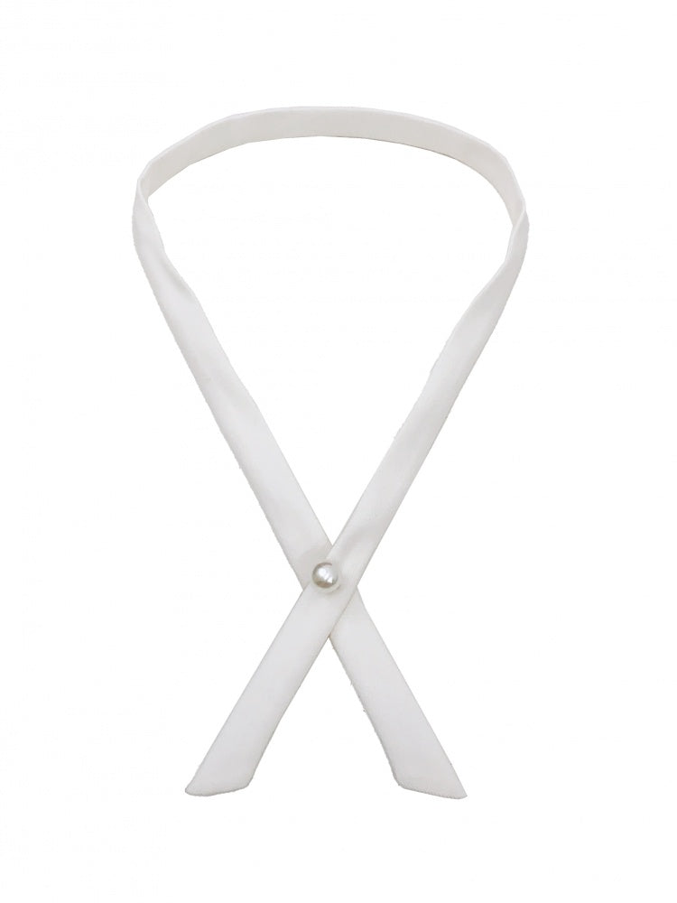 White Bead Detail Tie