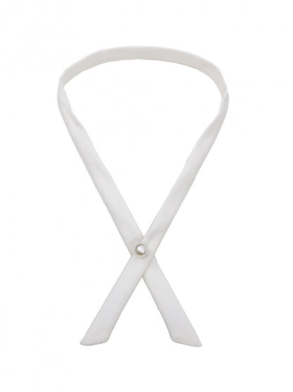 White Bead Detail Tie