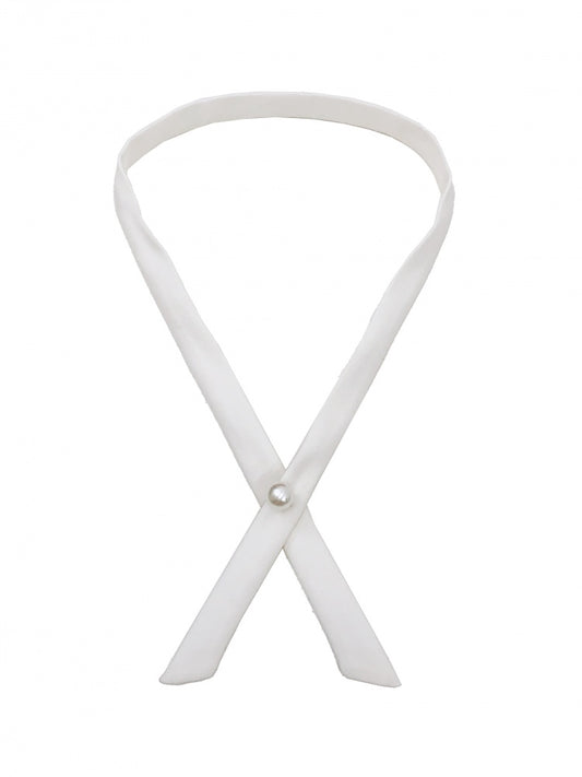 White Bead Detail Tie