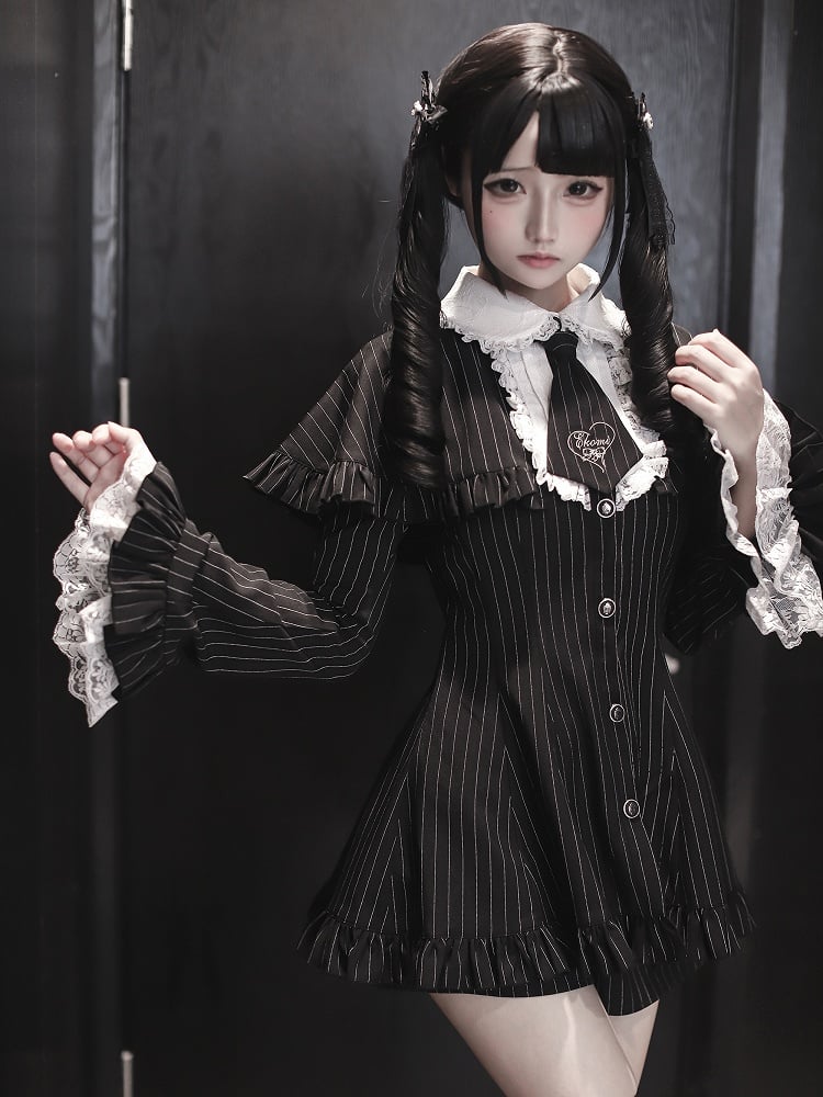 with Kei Hairclips Bow Dangling Kawaii Cross - Hairpin Gothic Black Jirai Beaded Chain
