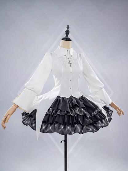 Yosuga no Sora Kasugano Sora White Shirt and Black Skirt Lolita-Style Cosplay Costume