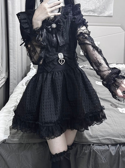 Jirai Kei Short Sleeves Blouse with Free Choker