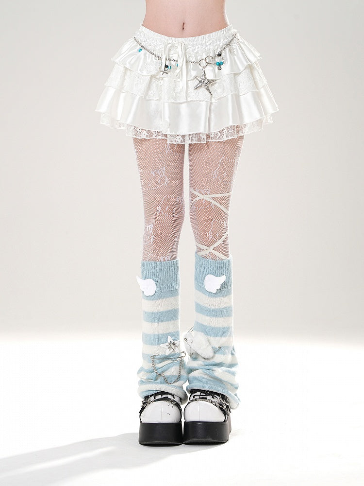 Trim Schmetterling Applikationen Spitze elastische Taille weiß/schwarz