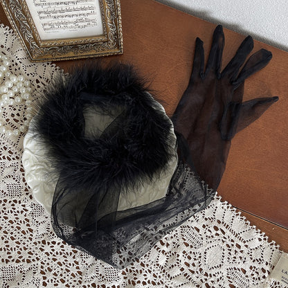 Gloves Options Shaggy 9 Tulle Cuffs Color