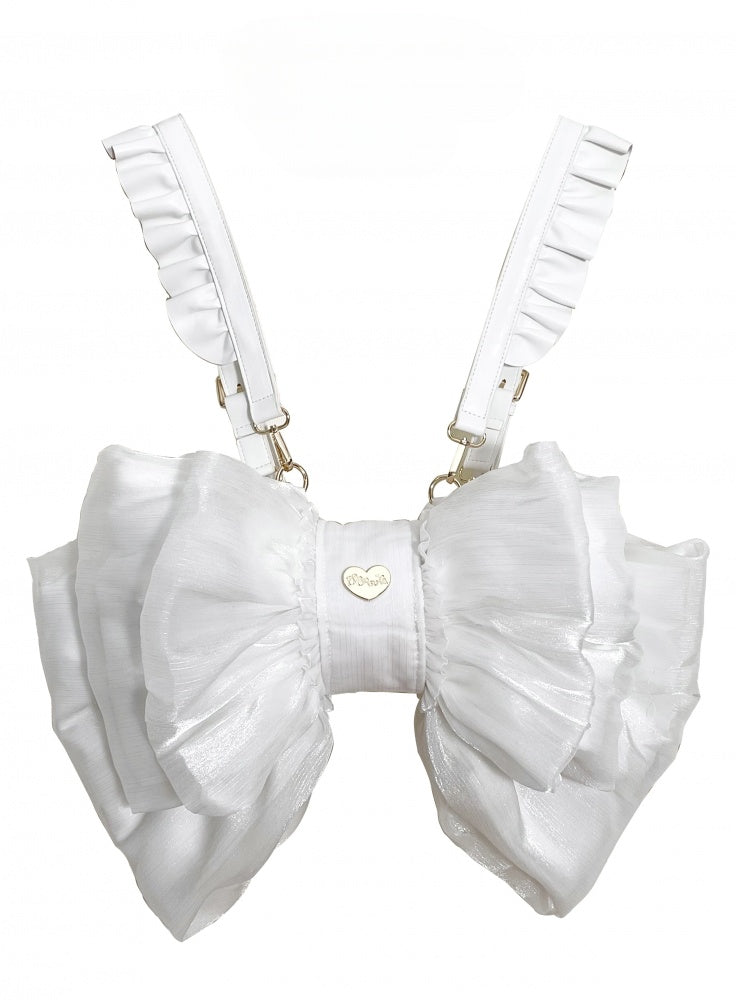 White Big Bow Backpack