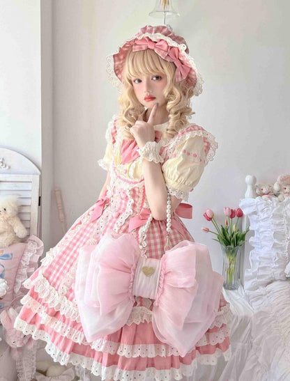 Best Seller Light Pink Cute Big Bow Backpack