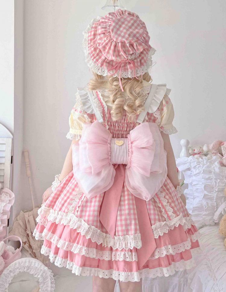 Best Seller Light Pink Cute Big Bow Backpack