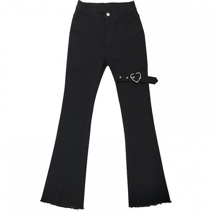 Jeans on Buckle Thigh Flared