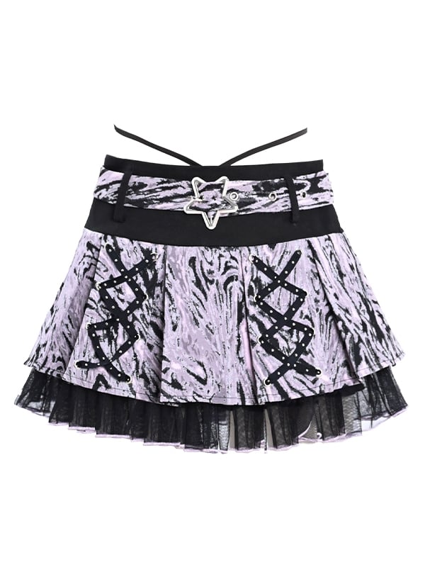 Y2K Wrap Lace-up Around Straps Waist Mini Skirt