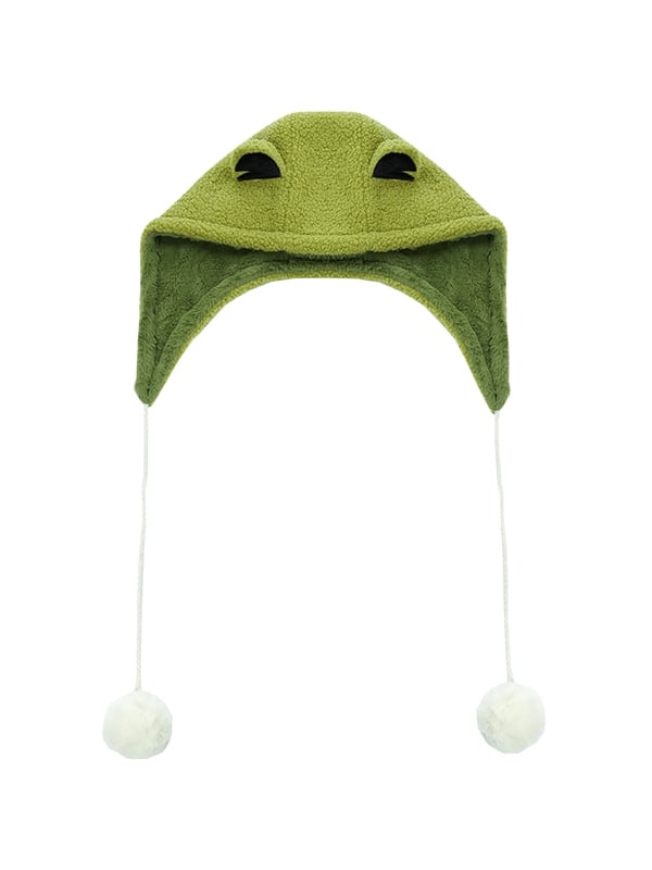 Bonnet amovible en polaire verte Little Frog