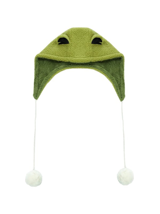 Bonnet amovible en polaire verte Little Frog