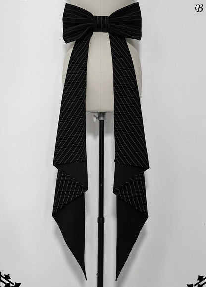 Train Bunny Striped Theater Bowknot Black
