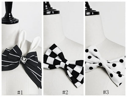 Bunny Pattern Options Brooch Bowknot Theater Ears/Polka Dot/Chess