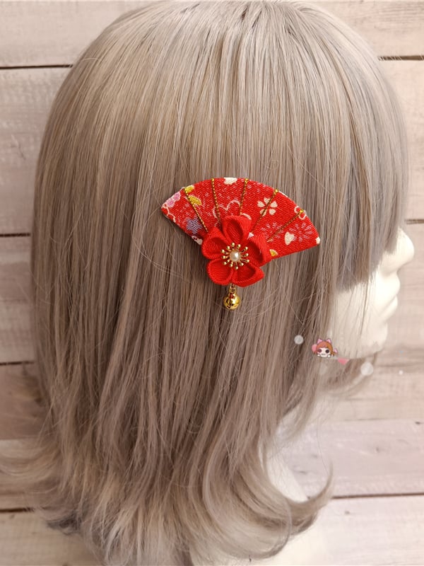 Red Yellow Pink Fan-shaped Hairclip