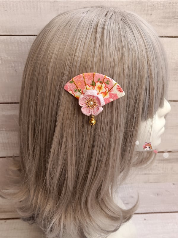 Red Yellow Pink Fan-shaped Hairclip