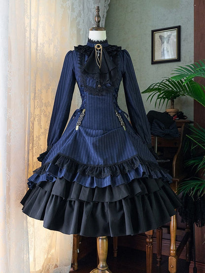 Lolita Collar Gothic with Petite Dress Ruffle