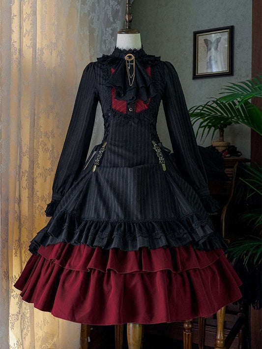 Lolita Collar Gothic with Petite Dress Ruffle