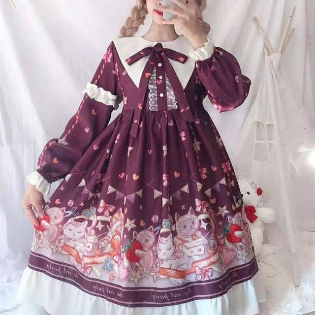 Robe rose de chaton de boulangerie