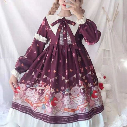 Robe rose de chaton de boulangerie