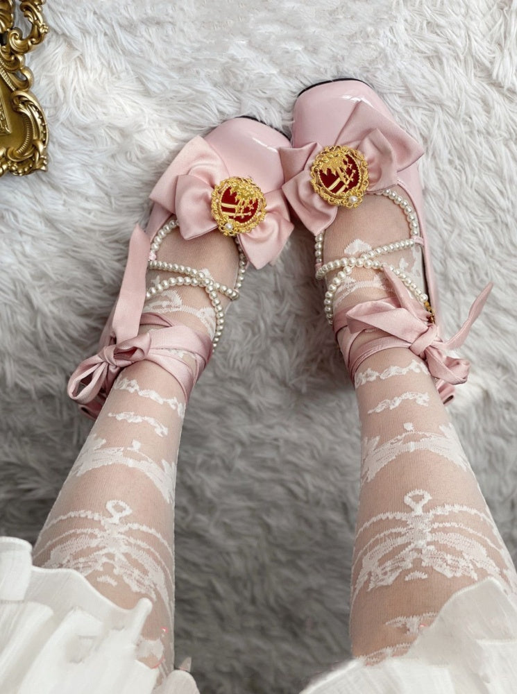 Rose Glass Over Knee Stockings