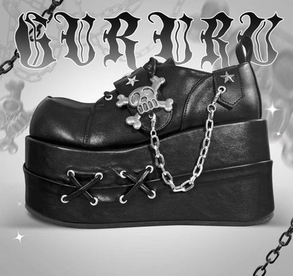 Black Star Hunter Pirates Skull Gothic Platforms