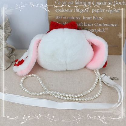 Strawberry Rabbit Sweet Bowknots Plush Crossbody