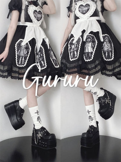 Black Star Hunter Pirates Skull Gothic Platforms